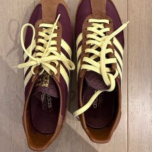 Adidas Maroon and Beige Sneakers